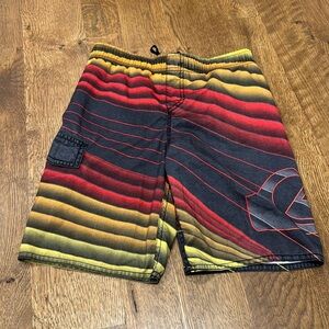 Quiksilver Boys Swim Trunks Black Yellow and Red Size XL